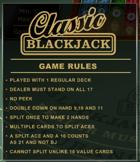 CLASSIC BLACKJACK GOLD GAME RULES