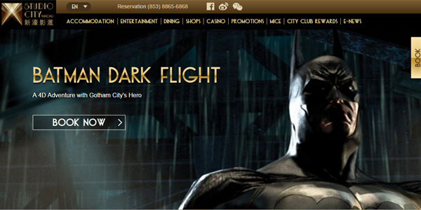 世界初の4Dフライトシミュレーション「Batman Dark Flight」